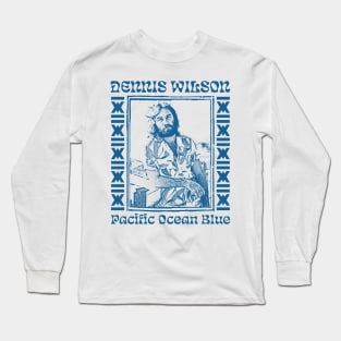 Pacific Ocean Blue / Original Vintage Style Design Long Sleeve T-Shirt